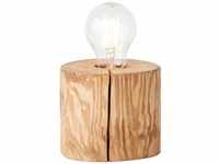 Lampe, Trabo Tischleuchte 10cm kiefer gebeizt, Holz, 1x A60, E27, 25W,Normallampen