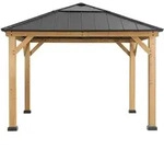 Zedernholz Gazebo Pirin In Anthrazit - 336cm X 336cm