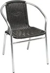 Mojawo - Bistro Stapelstuhl Aluminium / Rattan Schwarz-m537481-mc4601