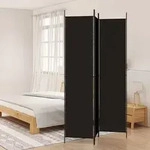 3-tlg. Paravent Schwarz 150x220 Cm Stoff Vidaxl