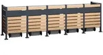 Westmann Metall M&uuml;lltonnenverkleidung Planum 5x240 L Holzoptik 400x90x120 Cm