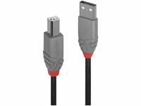 USB-Kabel usb 2.0 usb-a Stecker, usb-b Stecker 3.00 m Schwarz 36674 - Lindy