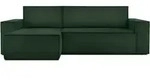 Napi Ecksofa Big Links/rechts, Schlaffunktion Mit Cordbezug, Dunkelgr&uuml;n - Konsimo