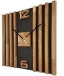 Wanduhr Aus Holz Lamele Sq 60cm