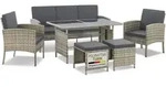 Polyrattan Gartenm&ouml;bel Sitzgruppe Turin Set 6 Teilig - 7 Personen - Outdoor M&ouml;bel