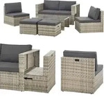 Polyrattan Gartenm&ouml;bel Set Salou - Outdoor Lounge Wetterfest 6 Personen - Sitzecke