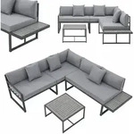 Gartenm&ouml;bel Lounge St. Tropez - 4 Personen Sitzecke - Set Mit Tisch, Ecksofa &