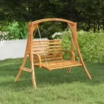 Schaukelgestell Bugholz Massiv Mit Teak-finish - Vidaxl