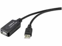 USB-Kabel usb 2.0 usb-a Stecker, usb-a Buchse 10.00 m Schwarz Aktiv mit