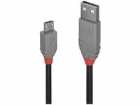 LINDY USB-Kabel USB 2.0 USB-A Stecker, USB-Micro-B Stecker 2.00 m Schwarz, Grau...