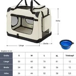 Hundetransportbox Lassie M (beige) Faltbar - 42 X 60 X 44 Cm - Hundebox Mit Decke,