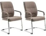 2er Set Freischwinger Xxl Anubis Stoff Taupe