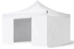 4x4 M Faltpavillon, Premium Stahl 40mm, Seitenteile Ohne Fenster, Wei&szlig;