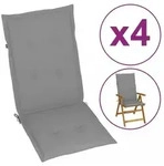 Gartenstuhlauflagen F&uuml;r Hochlehner 4 Stk. Grau 120x50x3cm Stoff Vidaxl