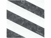 Tapete diagonal gestreift Blockstreifen Vliestapete mit Marmor Design in Schwarz