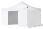 4x4 M Faltpavillon, Premium Stahl 40mm, Seitenteile Ohne Fenster, Wei&szlig;