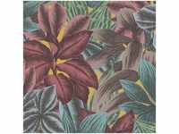 Dschungel Tapete gezeichnet Palmenblätter Vliestapete bunt ideal für Wohnzimmer und