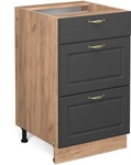 Vicco - K&uuml;chenunterschrank Fame-line, Anthrazit-gold, 50 Cm Ohne Arbeitsplatte