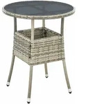 Polyrattan Gartentisch Yoro Wetterfest - Balkontisch &Oslash; 60 Cm Rund - Rattan