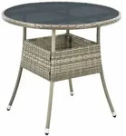 Polyrattan Gartentisch Yoro Wetterfest - Balkontisch &Oslash; 80 Cm Rund - Rattan