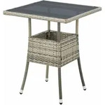 Polyrattan Gartentisch Yoro Wetterfest - Balkontisch 60x60 Cm Eckig - Rattan