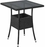 Polyrattan Gartentisch Yoro Wetterfest - Balkontisch 60x60 Cm Eckig - Rattan