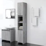 Vidaxl Bathroom Cabinet Grey Sonoma 30x30x183,5 Cm Engineered Wood
