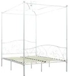 Himmelbett-gestell Wei&szlig; Metall 140 X 200 Cm Vidaxl