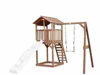 AXI Beach Tower Spielturm aus Holz in Braun Spielhaus für Kinder mit weißer