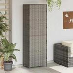 Gartenschrank Grau 59x40x180 Cm Poly Rattan Vidaxl