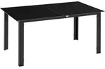 Gartentisch Aluminium 150 X 90 Cm Wetterfest Balkontisch Mit Glas-tischplatte,