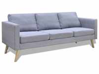 Sofa 3-Sitzer Stoff Hellgrau vidaXL489030