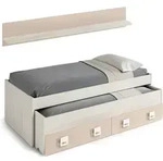 Einzelbett Fairfield, Bettrahmen F&uuml;r Schlafzimmer, Einzelbett Mit Ausziehbarem