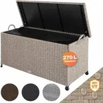 Gartenbox Auflagenbox Mit Rollen 270l Stauraum Uv-best&auml;ndig Handgriffe Gasdruckfeder