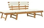 Vidaxl - Gartenbank 2-in-1 Mit Polstern 190 Cm Massivholz Akazie