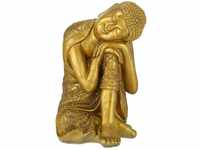 Buddha Figur Garten, wetterfest & frostsicher, xl Gartenbuddha ruhend, Gartenfigur,
