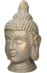 Buddha Figur Kopf Statue 74,5 Cm, Aus Polyresin, Bronzeoptik, F&uuml;r Yoga, Feng Shui