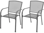 Vidaxl - Stapelbare Gartenst&uuml;hle 2 Stk. Stahl Grau