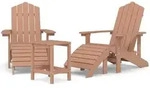 Adirondack-gartenst&uuml;hle Mit Hocker & Tisch Hdpe Braun