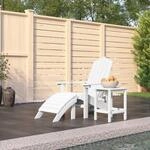 Vidaxl - Adirondack-gartenstuhl Mit Hocker & Tisch Hdpe Wei&szlig;