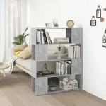 Vidaxl - B&uuml;cherregal Raumteiler Betongrau 100x24x124 Cm