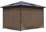 Metall Garten Hardtop Pavillon 3x3m Mit 4 Seitenteilen Doppelstegplatten...