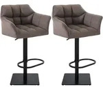 Clp - 2er Set Barhocker Damaso Stoffbezug Schwarz Grau