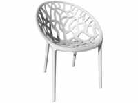 Gartenstuhl Kunststoff Stapelstuhl Bistrostuhl Küchenstuhl Stuhl Stapelbar, Weiß, 1