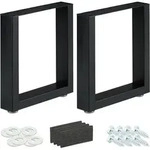 Relaxdays Tischkufen 2er Set, Bxh: 40x43 Cm, Metall Tischbeine Schreibtisch,