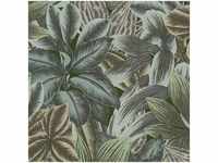 Tapete Dschungel-Blätter salbeigrün, 392223 - Green, Blau, Grey, Beige