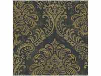 Barock Tapete schwarz gold im Vintage Stil Elegante Vliestapete mit Ornamenten ideal