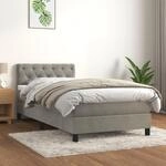 Boxspringbett Mit Matratze Hellgrau 80x200 Cm Samt Vidaxl