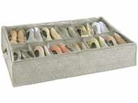 Unterbettkommode für Schuhe Balance, 12 Fächer, Taupe, Polypropylen taupe,