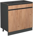 K&uuml;chenunterschrank R-line, Goldkraft Eiche, 80 Cm J-shape, Ohne Arbeitsplatte Vicco